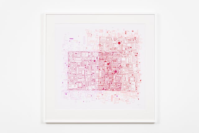 Binary glitch (pink/purple/ red) by K.C. Tidemand